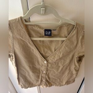 Linen gap crop T-shirt sz small